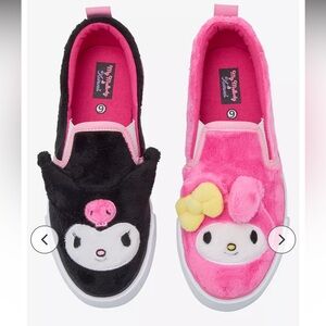 NWT My Melody & Kuromi Fuzzy Mismatch Slip-On Sneakers